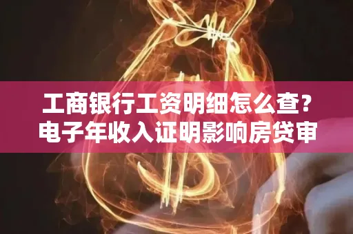 工商银行工资明细怎么查?电子年收入证明影响房贷审批吗?