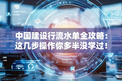 中国建设行流水单全攻略:这几步操作你多半没学过!