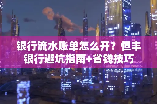 银行流水账单怎么开?恒丰银行避坑指南+省钱技巧