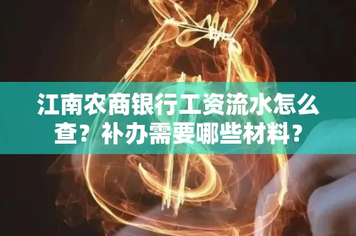 江南农商银行工资流水怎么查？补办需要哪些材料？