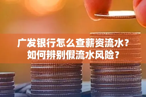 广发银行怎么查薪资流水?如何辨别假流水风险?